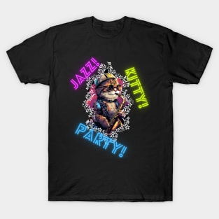 Stylish Cat: "Jazz Kitty Party" T-Shirt